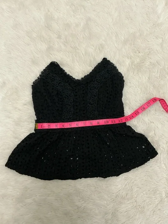 💜 Japna - Black Lace Peplum Tank Top - Picture 6 of 7